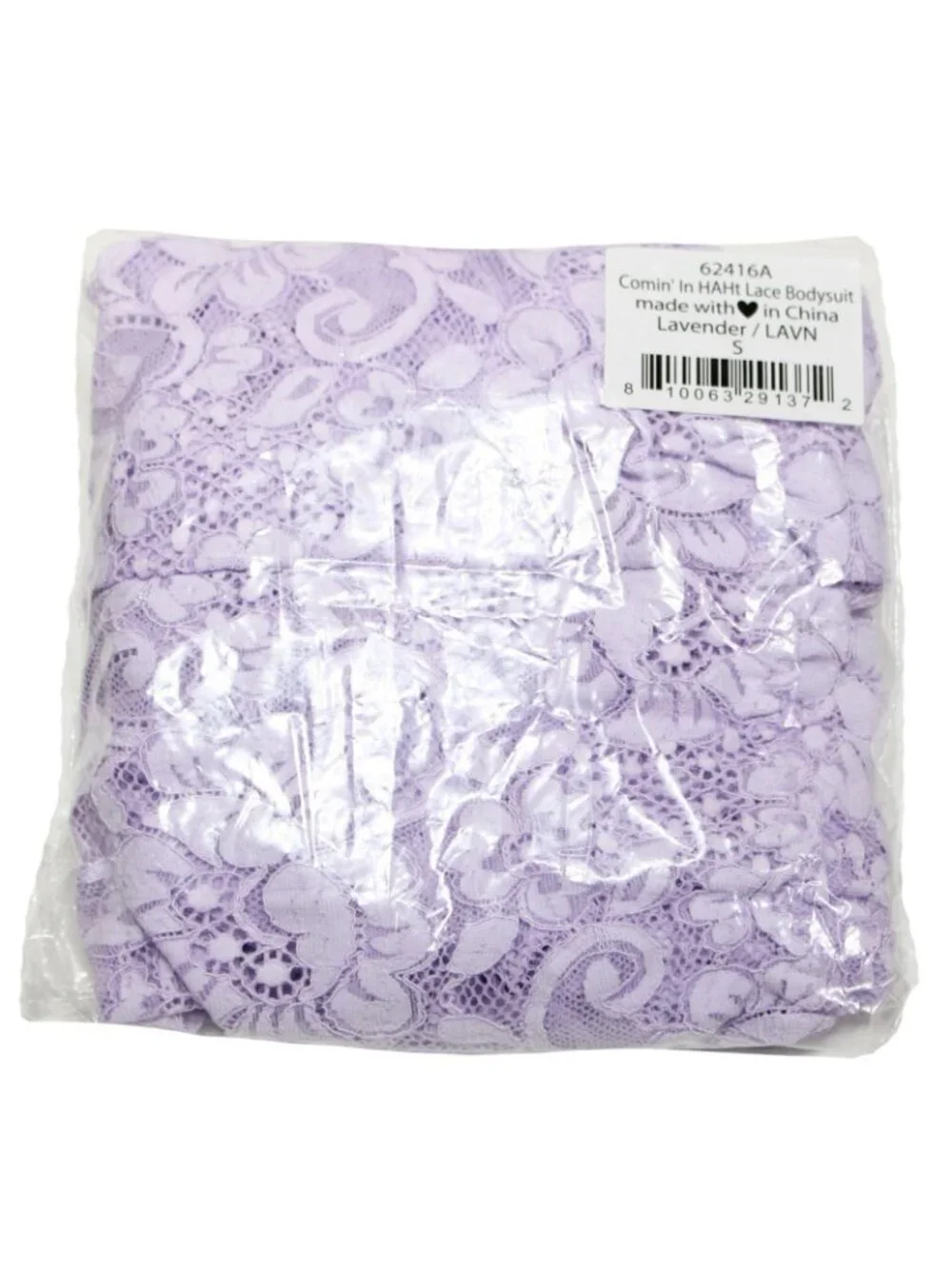 Comin in HAHt Lace Bodysuit Lavendar Lingerie Bridal Small #62416A